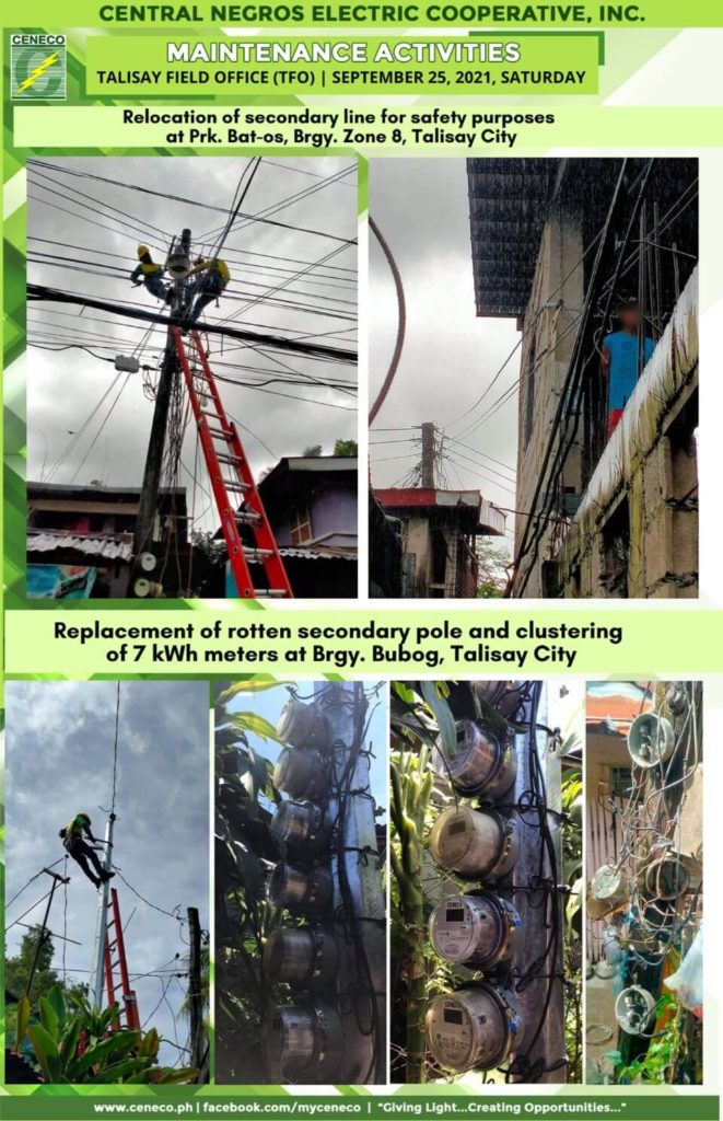 CENECO Maintenance Activities – Talisay Field Office (TFO) - September 25, 2021