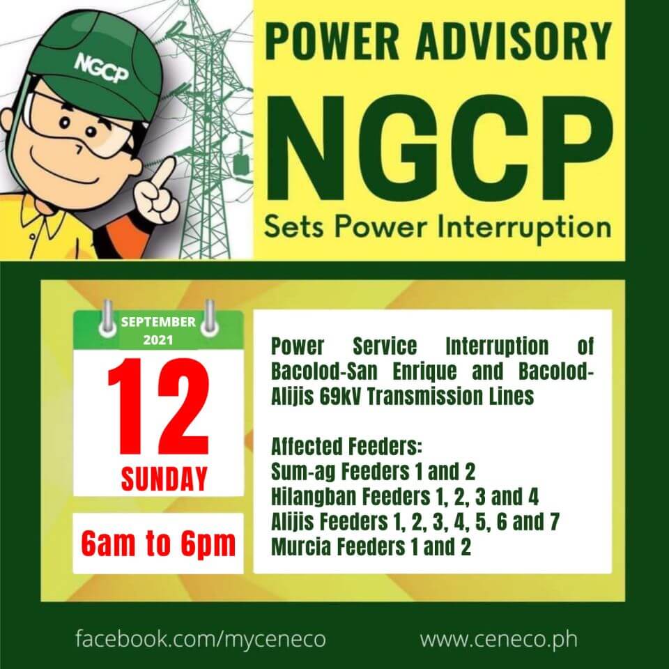 NGCP SETS POWER INTERRUPTION ON SEPTEMBER 12