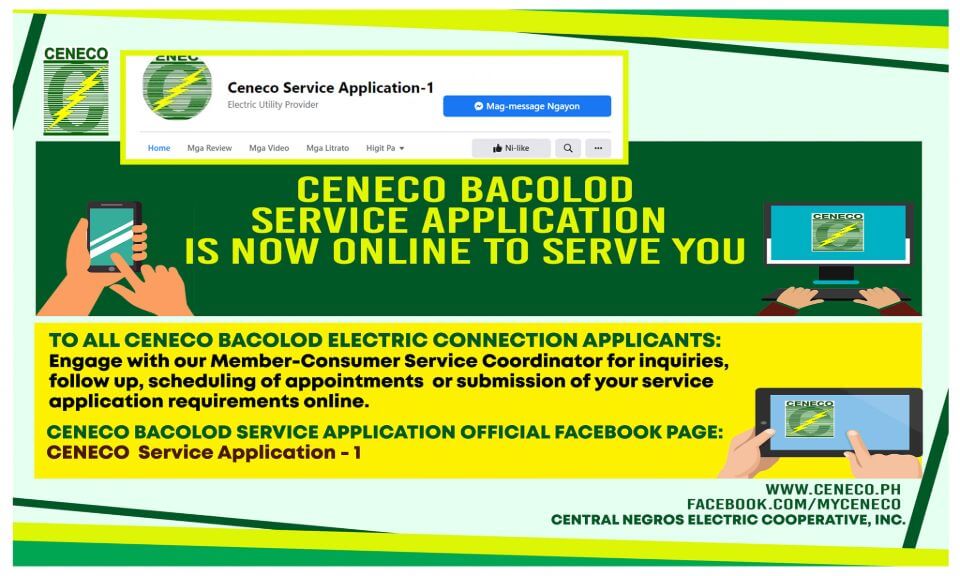 Ceneco Bacolod Service Application is NOW Online!