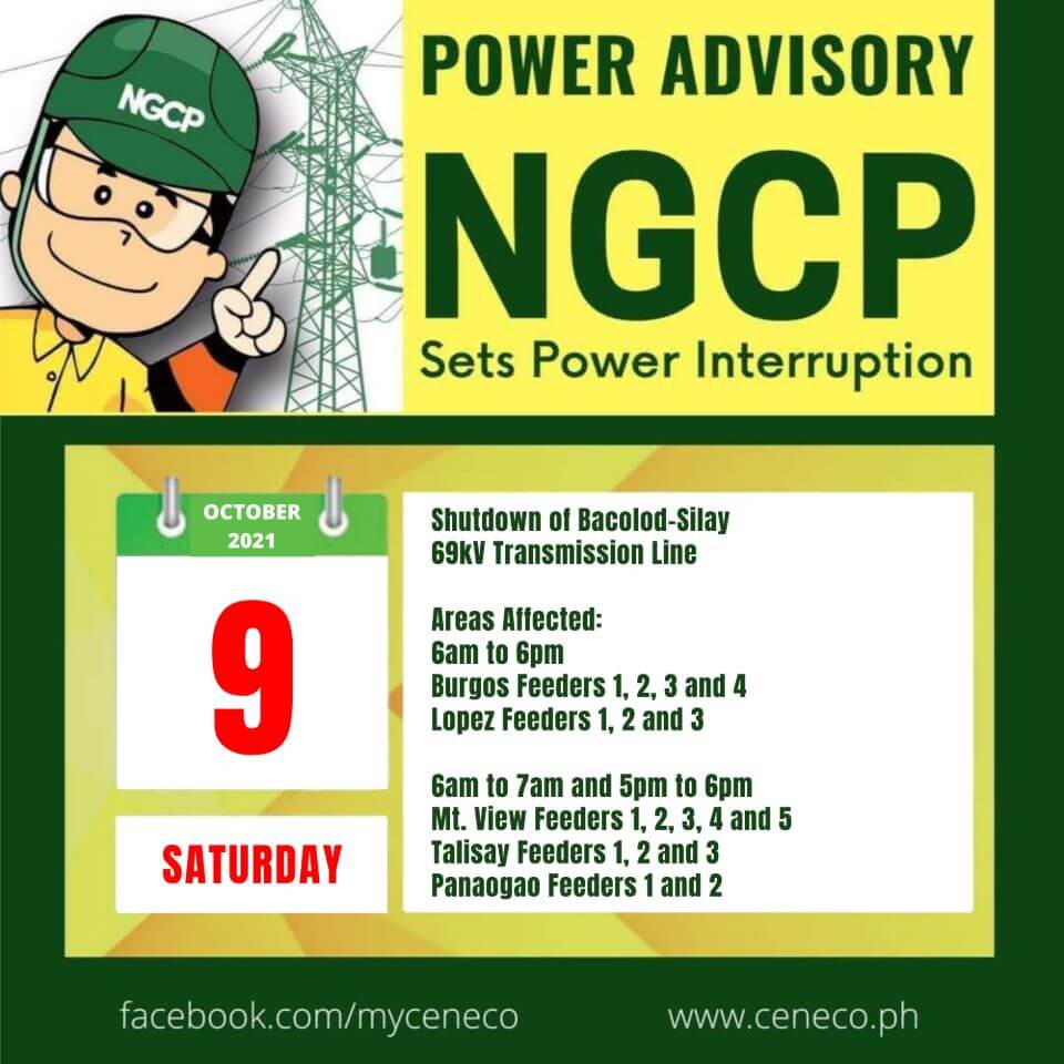 NGCP SETS POWER INTERRUPTION ON OCTOBER 9