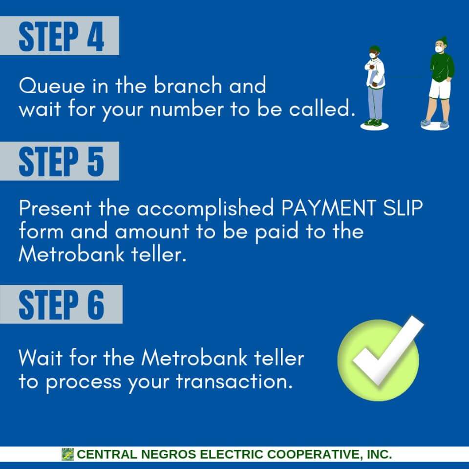 PAYMENT OF CENECO BILLS VIA METROBANK BILLS PAYMENT