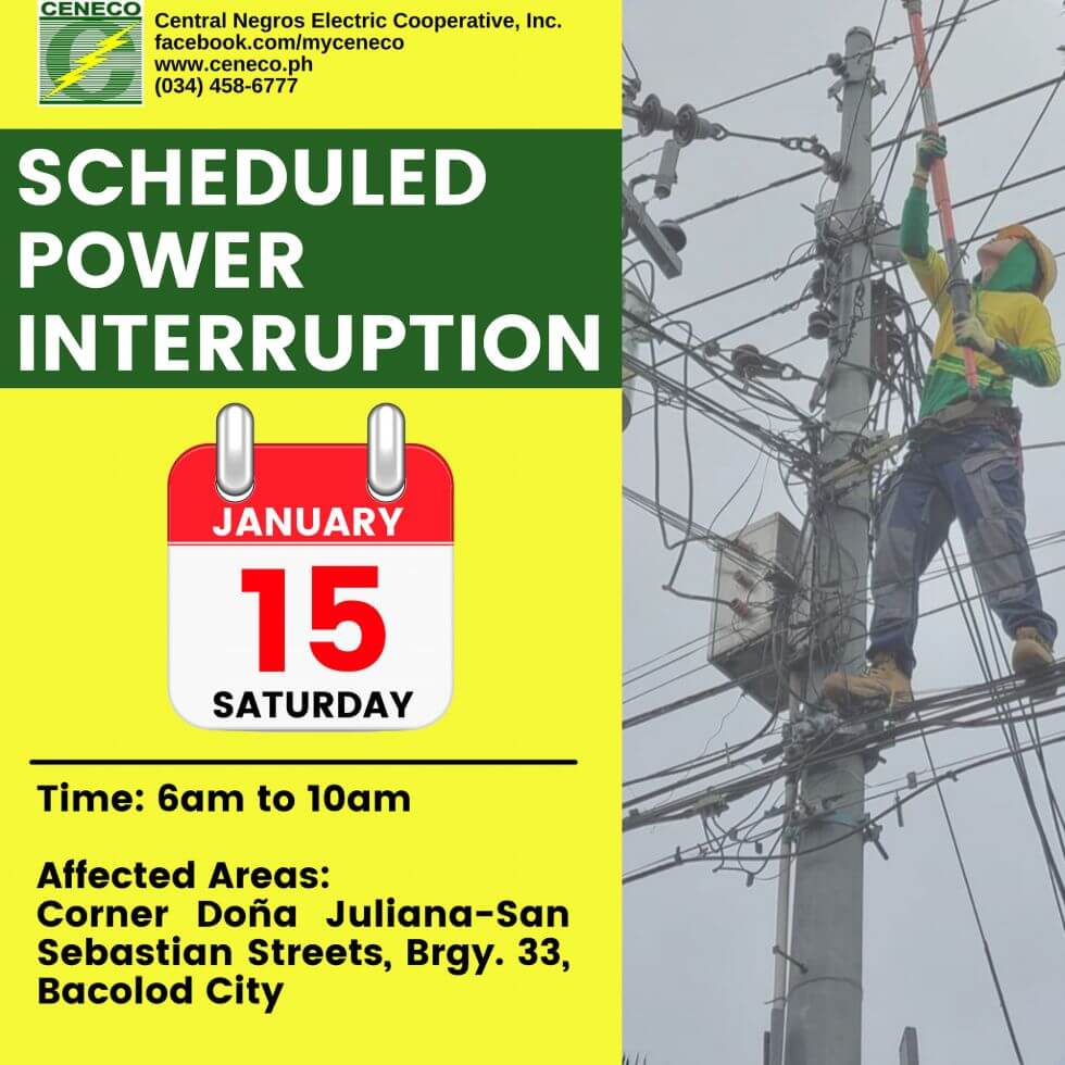 CENECO SETS POWER INTERRUPTION ON JANUARY 15, 2022