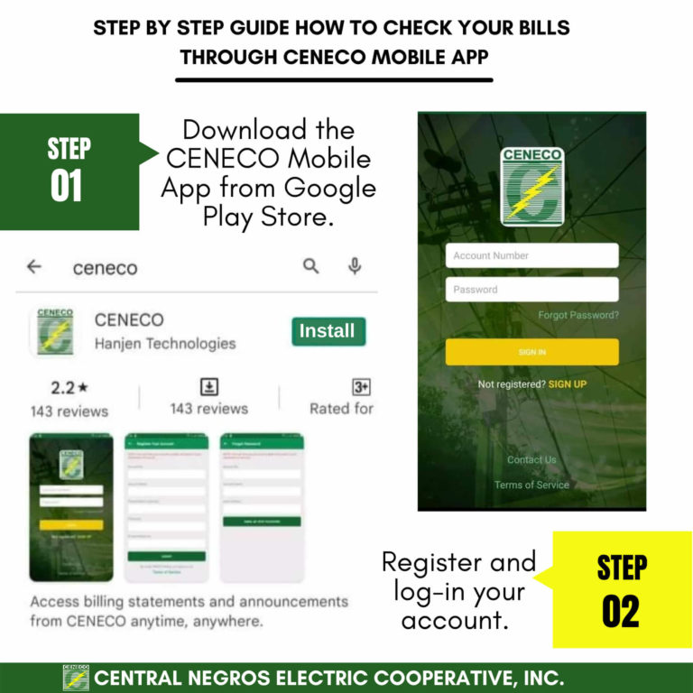 Access your bills anytime through the CENECO mobile app