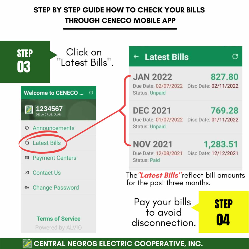 Access your bills anytime through the CENECO mobile app