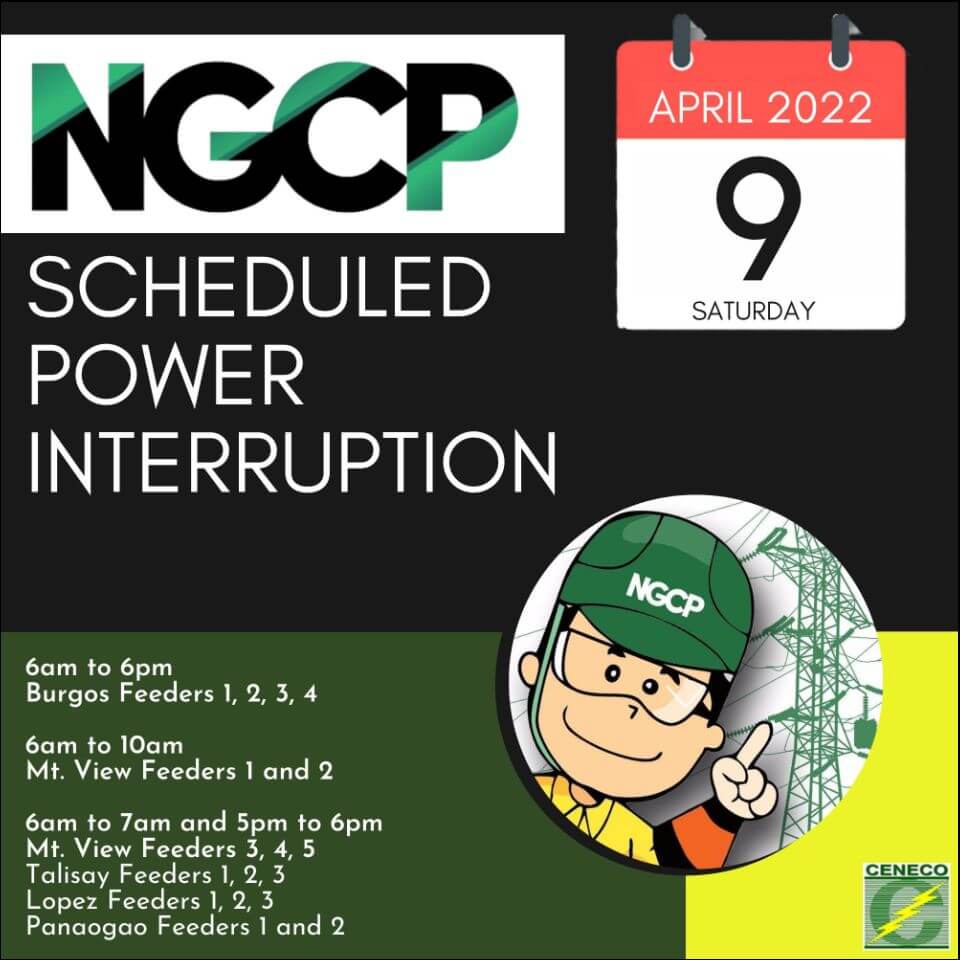 NGCP SETS POWER INTERRUPTION ON APRIL 9