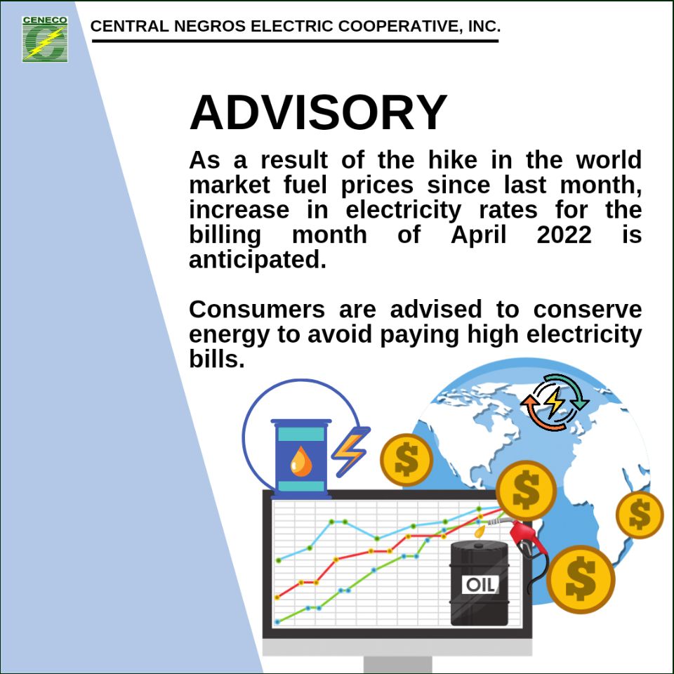 ADVISORY: anticipated increase in electricity rates for the billing