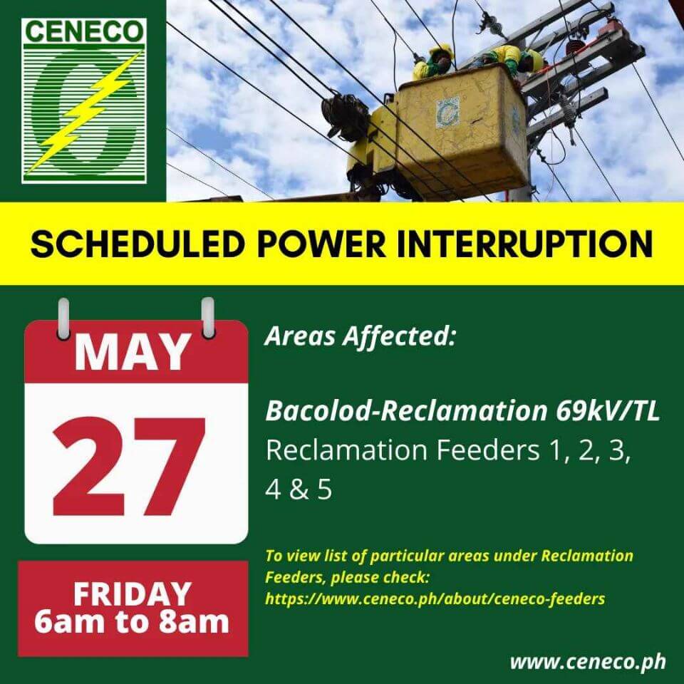 CENECO SETS POWER INTERRUPTION ON MAY 27