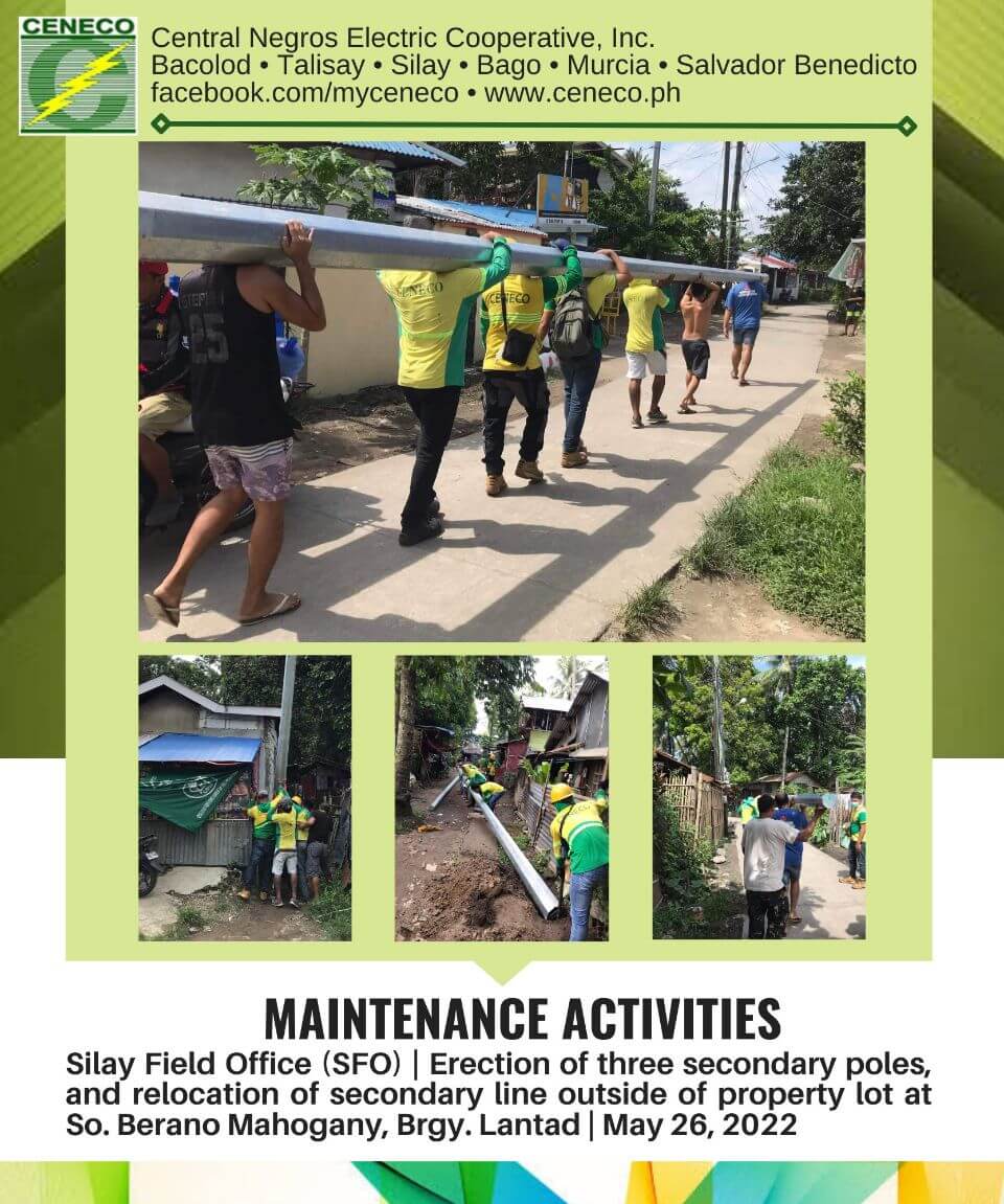 CENECO Maintenance Activities: Talisay Field Office May 25-26, 2022