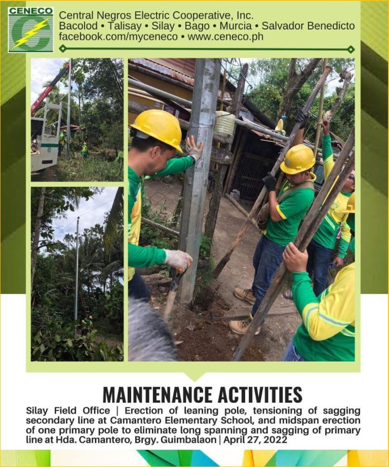 CENECO Maintenance Activities: Silay Field Office April 26-28, 2022