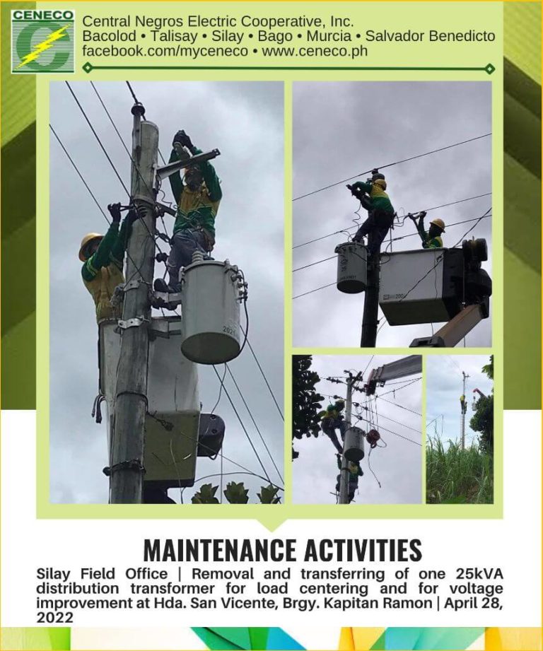 CENECO Maintenance Activities: Silay Field Office April 26-28, 2022