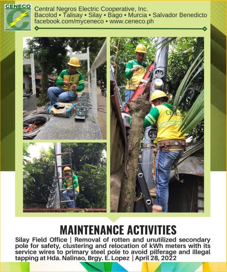 CENECO Maintenance Activities: Silay Field Office April 26-28, 2022