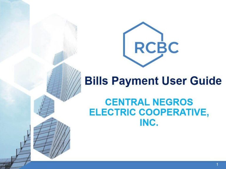 PAYMENT OF CENECO BILLS VIA RCBC