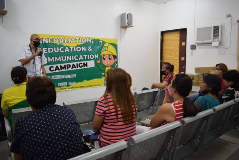 A series of Information, Education and Communication (IEC) Campaign, with the barangay captains of Murcia, Salvador Benedicto, Talisay and Silay, was conducted by CENECO last August 2022.