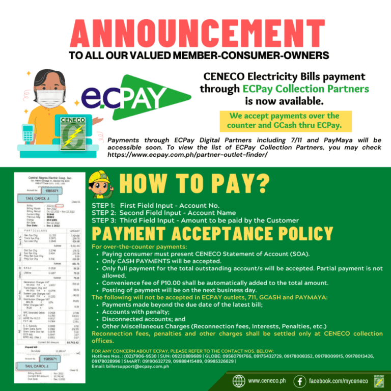 ANNOUNCEMENT: CENECO is Now GCash ECPay (over-the-counter) ready!