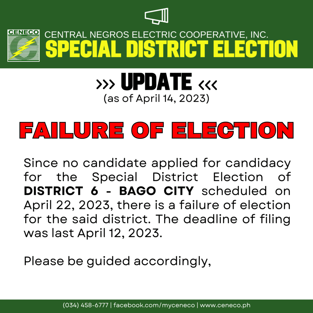 NOTICE OF CENECO DISTRICT ELECTIONS 2023