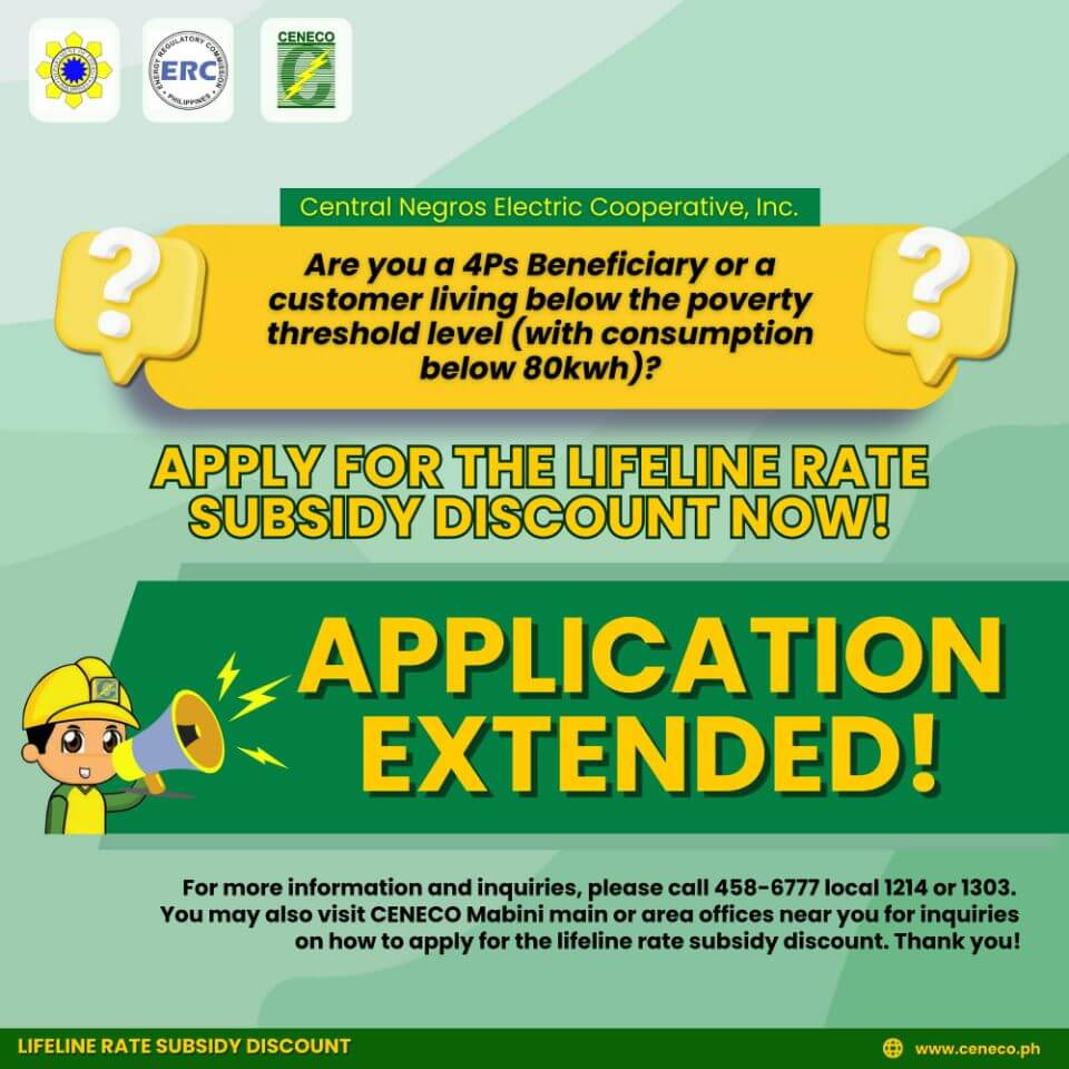 Application For Lifeline Rate Subsidy Discount Extended!