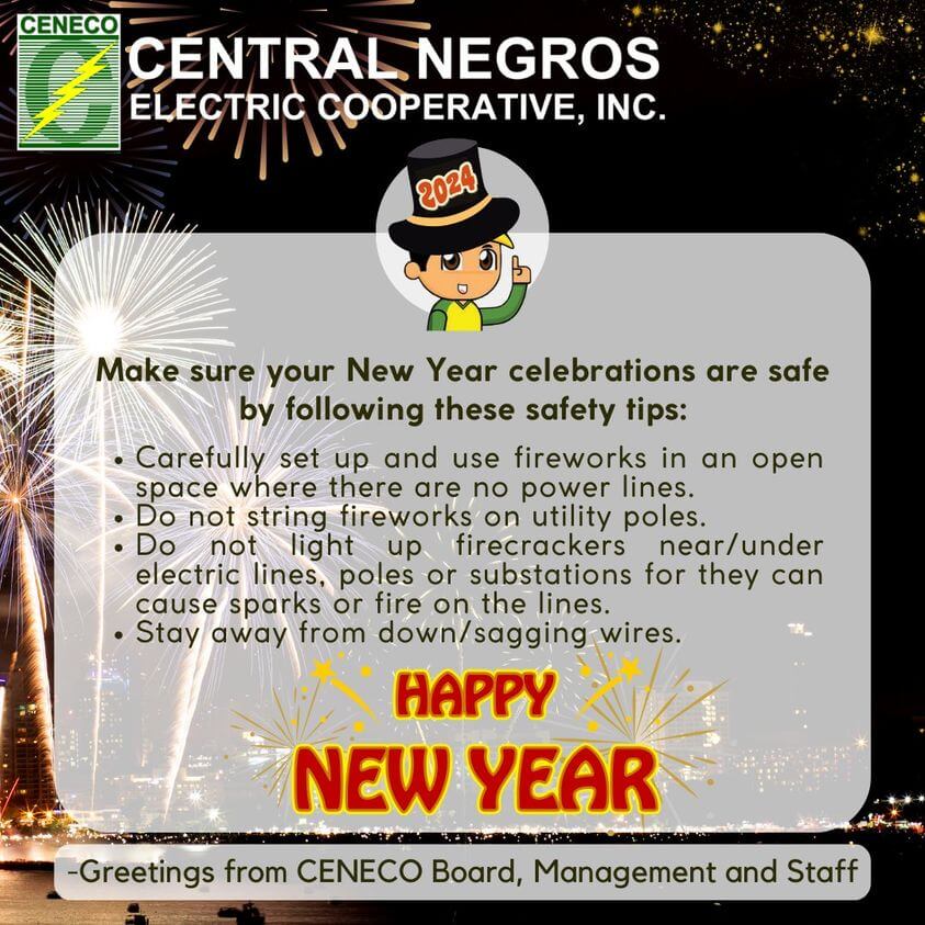 CENECO Reminder: Safety Tips for New Year's Day Celebrations