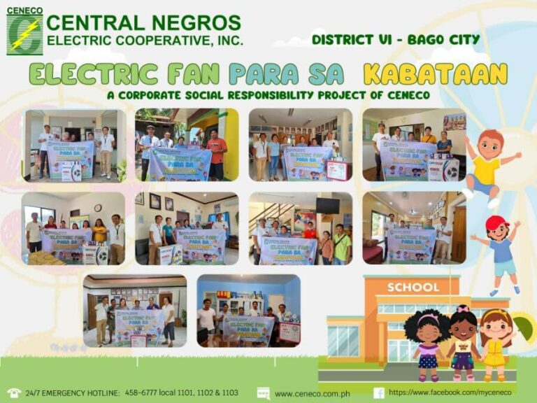 CENECO CSR: Electric Fans Donated to Improve Learning Conditions Amid High Heat Index in Negros Occidental