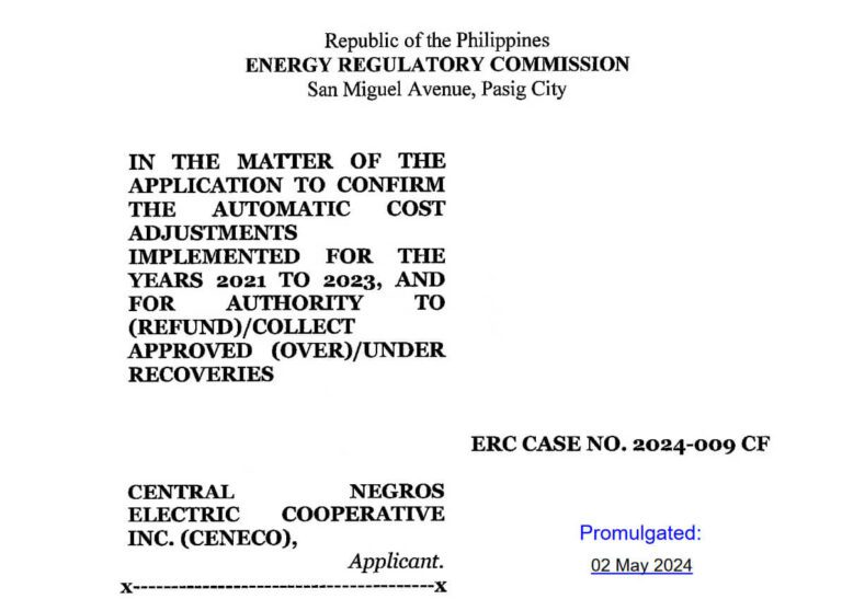 ERC ORDER AND NVH - ERC CASE NO. 2024-009 CF