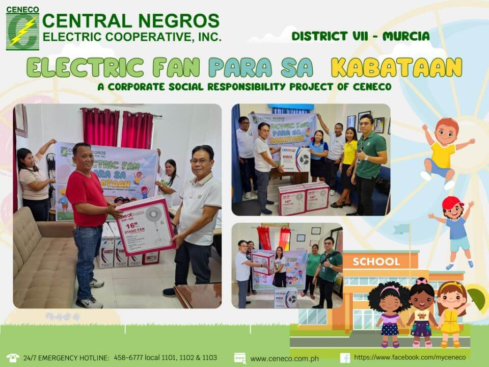 CENECO CSR: Electric Fans Donated to Improve Learning Conditions Amid High Heat Index in Negros Occidental