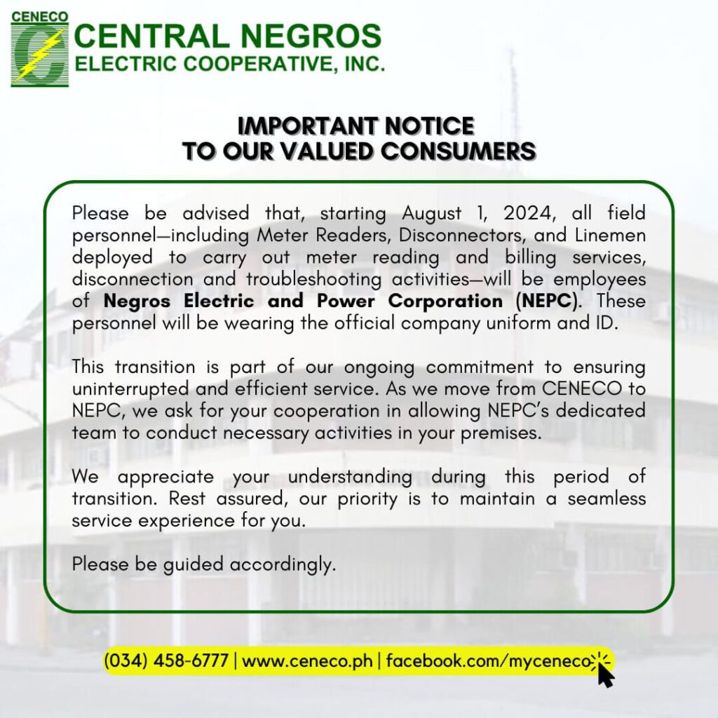 IMPORTANT NOTICE TO OUR VALUED CONSUMERS